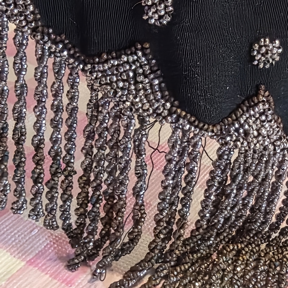 Vintage Beaded Drawstring Reticule, Handbag, Handmade - Picture 6 of 14